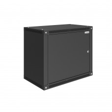 Шкаф телекоммуникационный настенный Lite 19" 9U 600x600x505 (ШxГxВ) дверь металл черный (RAL 9005), SRW03-6060.09.01-BK