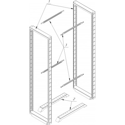 Стойка телекоммуникационная усиленная двухрамная 19" 45U 530x750x2125 (ШxГxВ) серый (RAL 7035), SY05-53.75.45-GY