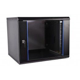 Шкаф телекоммуникационный настенный 19" 12U 600x650, дверь стекло, черный (RAL 9005), ЦМО ШРН-Э-12.650-9005