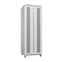 Шкаф телекоммуникационный напольный 19" 47U 800x800, дверь перфорированная, серый (RAL 7035), Cabeus ND-05C-47U80/80