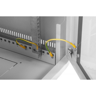 Шкаф телекоммуникационный настенный 19" 15U 599x670, дверь стекло, серый (RAL 7035), ЦМО ШРН-15.650