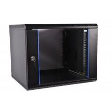 Шкаф телекоммуникационный настенный 19" 12U 600x350, дверь стекло, черный (RAL 9005), ЦМО ШРН-Э-12.350-9005