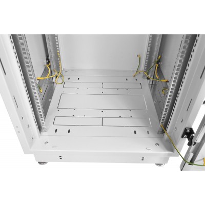 Шкаф телекоммуникационный напольный 19" 27U 600x1000, дверь металл, серый (RAL 7035), ЦМО ШТК-М-27.6.10-3ААА