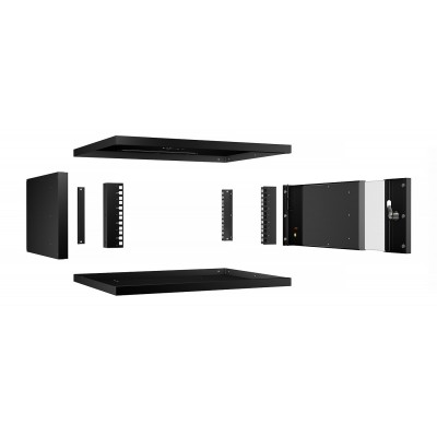 Шкаф телекоммуникационный настенный 19" 4U 550x450, дверь стекло, черный (RAL 9004), Cabeus WSC-05D-4U55/45-BK