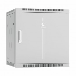 Шкаф телекоммуникационный настенный 19" 12U 600x600, дверь металл, серый (RAL 7035), Cabeus SH-05F-12U60/60m-R