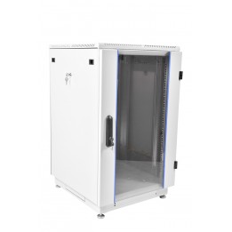 Шкаф телекоммуникационный напольный 19" 27U 600x600, дверь стекло, серый (RAL 7035), ЦМО ШТК-М-27.6.6-1ААА