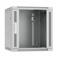 Шкаф телекоммуникационный настенный 19" 12U 600x600, дверь стекло, серый (RAL 7035), Cabeus SH-05F-12U60/60-R