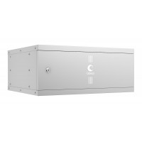 Шкаф телекоммуникационный настенный 19" 4U 550x450, дверь металл, серый (RAL 7035), Cabeus WSC-05D-4U55/45m