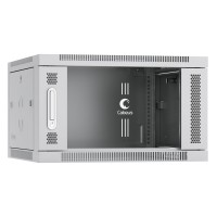 Шкаф телекоммуникационный настенный 19" 6U 600x450, дверь стекло, серый (RAL 7035), Cabeus SH-05F-6U60/45