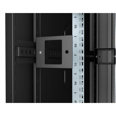 Шкаф телекоммуникационный напольный 19" 47U 800x800, дверь стекло, черный (RAL 9004), Cabeus SH-05C-47U80/80-BK