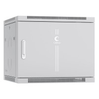 Шкаф телекоммуникационный настенный 19" 9U 600x450, дверь металл, серый (RAL 7035), Cabeus SH-05F-9U60/45m