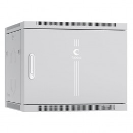 Шкаф телекоммуникационный настенный 19" 9U 600x450, дверь металл, серый (RAL 7035), Cabeus SH-05F-9U60/45m