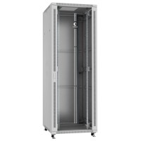 Шкаф телекоммуникационный напольный 19" 47U 800x800, дверь стекло, серый (RAL 7035), Cabeus SH-05C-47U80/80