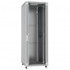 Шкаф телекоммуникационный напольный 19" 47U 800x800, дверь стекло, серый (RAL 7035), Cabeus SH-05C-47U80/80