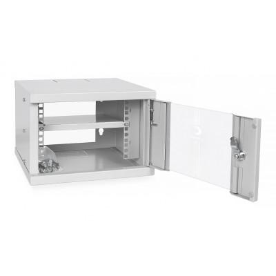 Шкаф телекоммуникационный настенный 10" 4U 326x300, дверь стекло, серый (RAL 7035), Cabeus WSC-4U