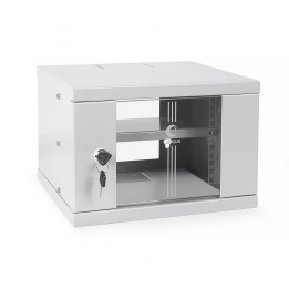 Шкаф телекоммуникационный настенный 10" 4U 326x300, дверь стекло, серый (RAL 7035), Cabeus WSC-4U