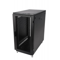 Шкаф телекоммуникационный напольный 19" 22U 600x1000, дверь перфорированная, черный (RAL 9005), ЦМО ШТК-М-22.6.10-44АА-9005