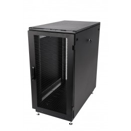 Шкаф телекоммуникационный напольный 19" 27U 600x1000, дверь перфорированная, черный (RAL 9005), ЦМО ШТК-М-27.6.10-44АА-9005