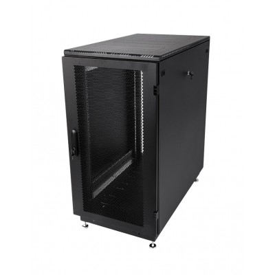 Шкаф телекоммуникационный напольный 19" 27U 600x1000, дверь перфорированная, черный (RAL 9005), ЦМО ШТК-М-27.6.10-44АА-9005