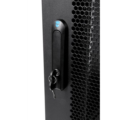 Шкаф телекоммуникационный напольный 19" 27U 600x1000, дверь перфорированная, черный (RAL 9005), ЦМО ШТК-М-27.6.10-44АА-9005