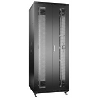 Шкаф телекоммуникационный напольный 19" 47U 800x1200, дверь двойная перфорированная, черный (RAL 9004), Cabeus ND-05C-47U80/120-BK