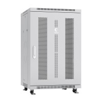 Шкаф телекоммуникационный напольный 19" 18U 600x600, дверь перфорированная, серый (RAL 7035), Cabeus ND-05C-18U60/60