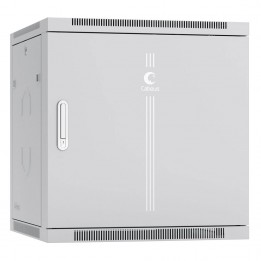 Шкаф телекоммуникационный настенный 19" 12U 600x600, дверь металл, серый (RAL 7035), Cabeus SH-05F-12U60/60m