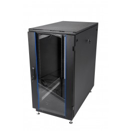 Шкаф телекоммуникационный напольный 19" 22U 600x600, дверь стекло, черный (RAL 9005), ЦМО ШТК-М-22.6.6-1ААА-9005