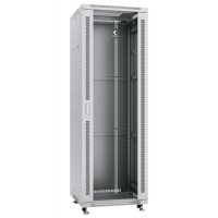 Шкаф телекоммуникационный напольный 19" 37U 600x600, дверь стекло, серый (RAL 7035), Cabeus SH-05C-37U60/60