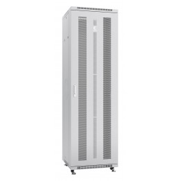 Шкаф телекоммуникационный напольный 19" 42U 600x600, дверь перфорированная, серый (RAL 7035), Cabeus ND-05C-42U60/60