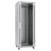 Шкаф телекоммуникационный напольный 19" 32U 600x600, дверь стекло, серый (RAL 7035), Cabeus SH-05C-32U60/60