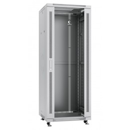 Шкаф телекоммуникационный напольный 19" 32U 600x600, дверь стекло, серый (RAL 7035), Cabeus SH-05C-32U60/60