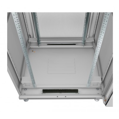 Шкаф телекоммуникационный напольный 19" 47U 800x800, дверь стекло, серый (RAL 7035), Cabeus SH-05C-47U80/80