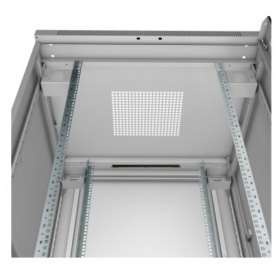 Шкаф телекоммуникационный напольный 19" 47U 800x800, дверь стекло, серый (RAL 7035), Cabeus SH-05C-47U80/80