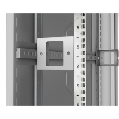 Шкаф телекоммуникационный напольный 19" 47U 800x800, дверь стекло, серый (RAL 7035), Cabeus SH-05C-47U80/80