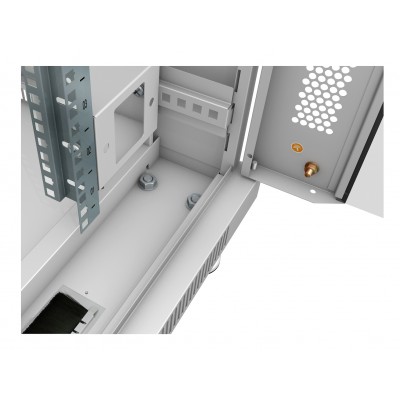 Шкаф телекоммуникационный напольный 19" 47U 800x800, дверь стекло, серый (RAL 7035), Cabeus SH-05C-47U80/80