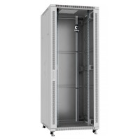 Шкаф телекоммуникационный напольный 19" 42U 800x800, дверь стекло, серый (RAL 7035), Cabeus SH-05C-42U80/80