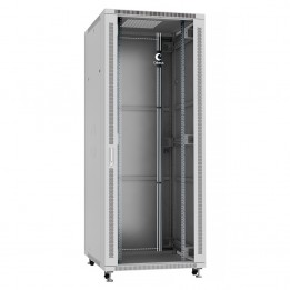Шкаф телекоммуникационный напольный 19" 42U 800x800, дверь стекло, серый (RAL 7035), Cabeus SH-05C-42U80/80