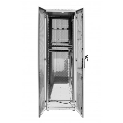 Шкаф телекоммуникационный напольный 19" 42U 600x1000, дверь перфорированная, серый (RAL 7035), ЦМО ШТК-М-42.6.10-48АА
