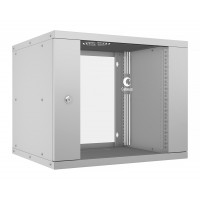 Шкаф телекоммуникационный настенный 19" 9U 550x450, дверь стекло, серый (RAL 7035), Cabeus WSC-05D-9U55/45