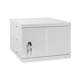 Шкаф телекоммуникационный настенный 10" 4U 326x300, дверь металл, серый (RAL 7035), Cabeus WSC-4Um