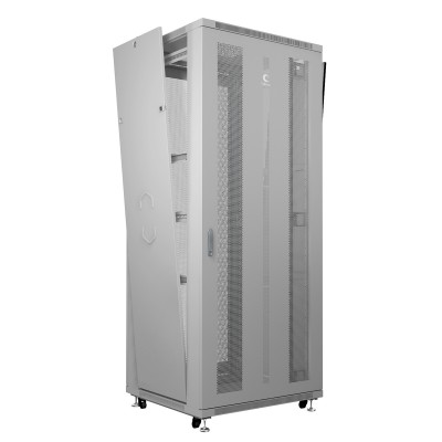 Шкаф телекоммуникационный напольный 19" 47U 800x1000, дверь перфорированная, серый (RAL 7035), Cabeus ND-05C-47U80/100