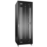 Шкаф телекоммуникационный напольный 19" 47U 800x800, дверь перфорированная, черный (RAL 9004), Cabeus ND-05C-47U80/80-BK