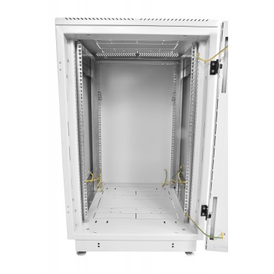 Шкаф телекоммуникационный напольный 19" 18U 600x600, дверь стекло, серый (RAL 7035), ЦМО ШТК-М-18.6.6-1ААА