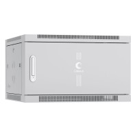 Шкаф телекоммуникационный настенный 19" 6U 600x450, дверь металл, серый (RAL 7035), Cabeus SH-05F-6U60/45m