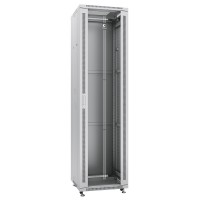 Шкаф телекоммуникационный напольный 19" 47U 600x1000, дверь стекло, серый (RAL 7035), Cabeus SH-05C-47U60/100