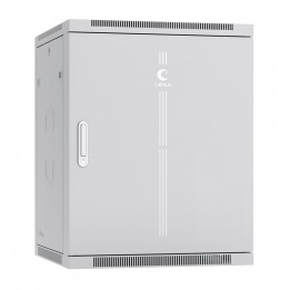 Шкаф телекоммуникационный настенный 19" 15U 600x450, дверь металл, серый (RAL 7035), Cabeus SH-05F-15U60/45m