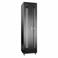 Шкаф телекоммуникационный напольный 19" 47U 600x1200, дверь двойная перфорированная, черный (RAL 9004), Cabeus ND-05C-47U60/120-BK