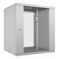 Шкаф телекоммуникационный настенный 19" 12U 550x450, дверь стекло, серый (RAL 7035), Cabeus WSC-05D-12U55/45