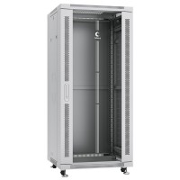 Шкаф телекоммуникационный напольный 19" 27U 600x800, дверь стекло, серый (RAL 7035), Cabeus SH-05C-27U60/80